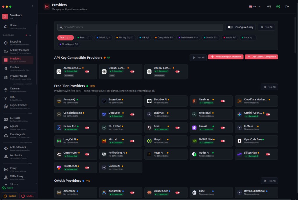 OmniRoute Dashboard