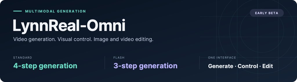 LynnReal-Omni — Standard four-step and Flash three-step multimodal generation