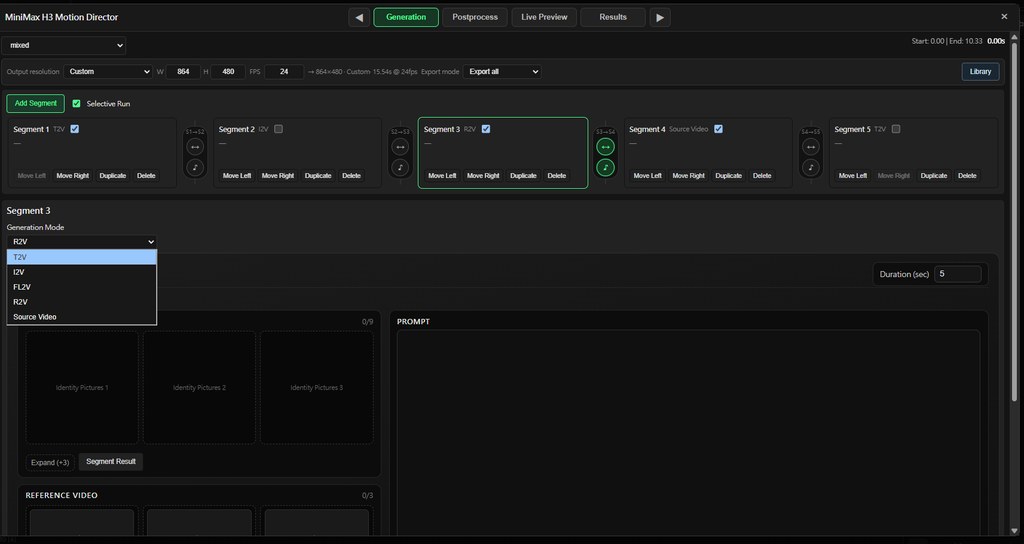 MiniMax H3 Motion Director — Mixed Mode