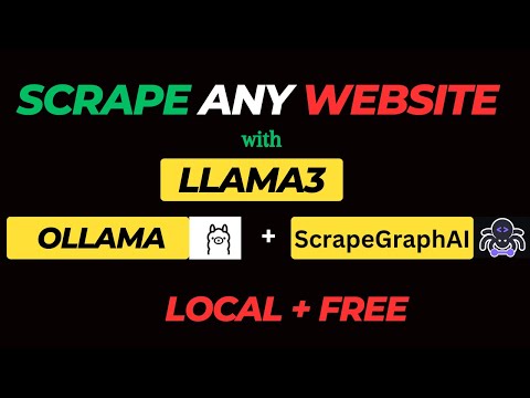Scrape Any Website using llama3+Ollama+ScrapeGraphAI | Fully Local + Free #ai #llm